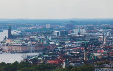 Güzel süper geniş açı panoramik hava görünümünü Stokholm, S
