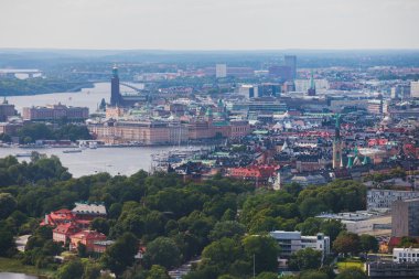 Güzel süper geniş açı panoramik hava görünümünü Stokholm, S