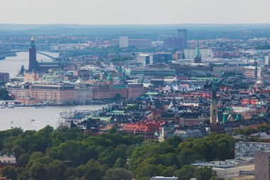 Güzel süper geniş açı panoramik hava görünümünü Stokholm, S