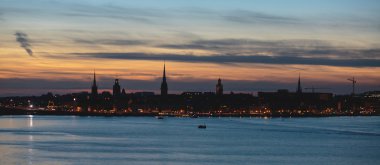 Güzel süper geniş açı panoramik hava görünümünü Stokholm, S