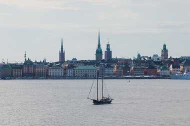 Güzel süper geniş açı panoramik hava görünümünü Stokholm, S