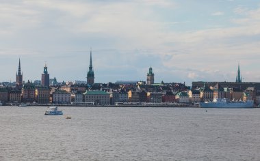 Güzel süper geniş açı panoramik hava görünümünü Stokholm, S