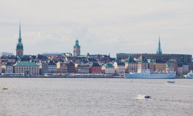 Güzel süper geniş açı panoramik hava görünümünü Stokholm, S