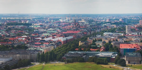 Beautiful super wide-angle panoramic aerial view of Stockholm, S — Stock Photo, Image