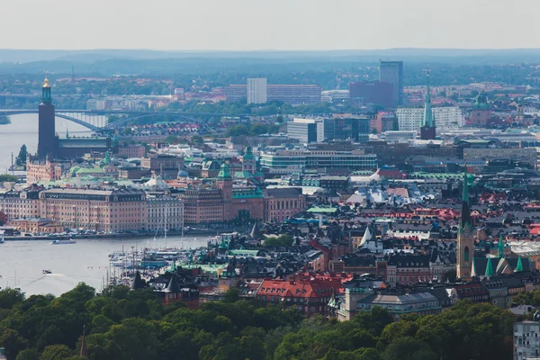Beautiful super wide-angle panoramic aerial view of Stockholm, S — Stock Photo, Image