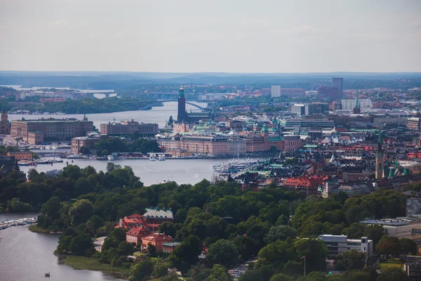 Vackra supervidvinkel Panorama Flygfoto över Stockholm, S — Stockfoto