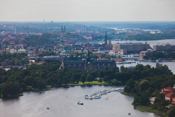 Beautiful super wide-angle panoramic aerial view of Stockholm, S — Stock Photo, Image