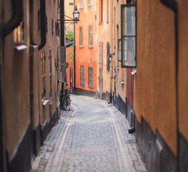 Güzel manzara Stockholm sermaye Gamla Stan tarihi kent, İsveç