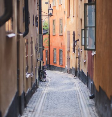 Güzel manzara Stockholm sermaye Gamla Stan tarihi kent, İsveç