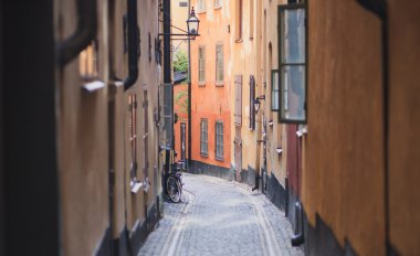 Güzel manzara Stockholm sermaye Gamla Stan tarihi kent, İsveç
