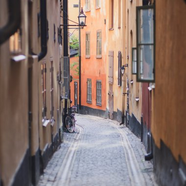 Güzel manzara Stockholm sermaye Gamla Stan tarihi kent, İsveç