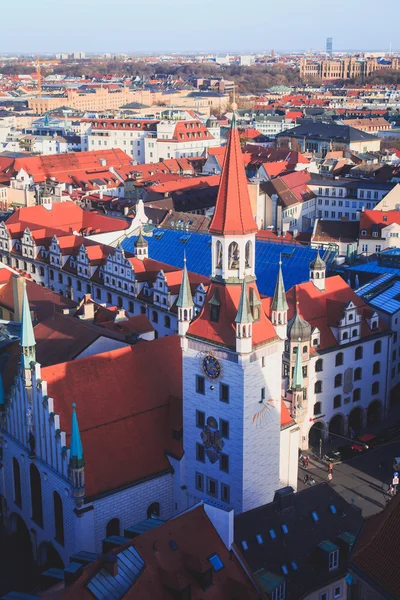 Hermosa vista aérea soleada súper gran angular de Munich, Bayern , — Foto de Stock