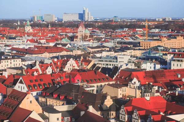 Wunderschöne Super-Weitwinkel-Sonnenluftaufnahme von München, Bayern, — Stockfoto