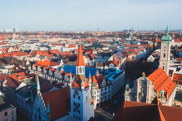 Vackra supervidvinkel soliga Flygfoto över München, Bayern, — Stockfoto