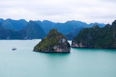 Halong Bay, Vietnam, Unesco Dünya Mirası, doğal görünüm Adaları, Güneydoğu Asya'nın güzel manzarasına