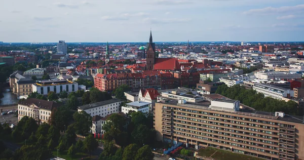 Hannover, Almanya, Aşağı Saksonya New Town Hall, Hannover gözlem güverteden gördün, güzel süper geniş açı yaz havadan görünümü
