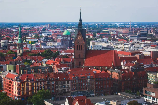 Hannover, Almanya, Aşağı Saksonya New Town Hall, Hannover gözlem güverteden gördün, güzel süper geniş açı yaz havadan görünümü