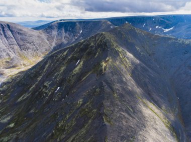 Khibiny dağlar, Rusya Federasyonu, Kola Yarımadası, Murmansk, hava güzel resmini uçak vurdu
