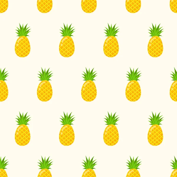 Carino modello senza soluzione di continuità con un ananas in stile cartone animato . — Vettoriale Stock