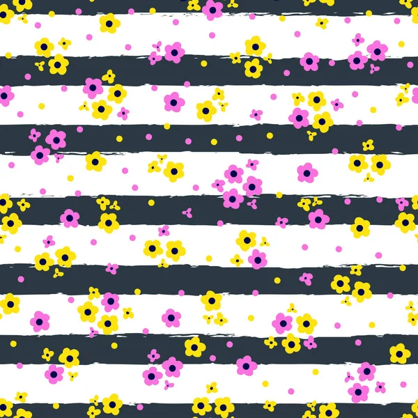 Mignon motif sans couture avec des fleurs — Image vectorielle