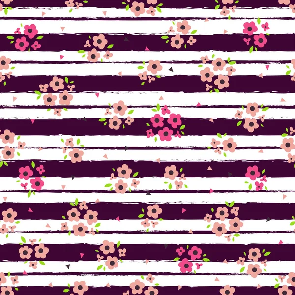 Lindo patrón sin costura con flores — Vector de stock