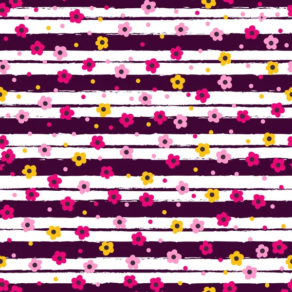 Schattig naadloze patroon met bloemen — Stockvector