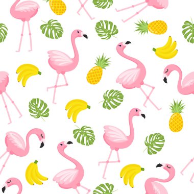 Flamingo tropikal desen