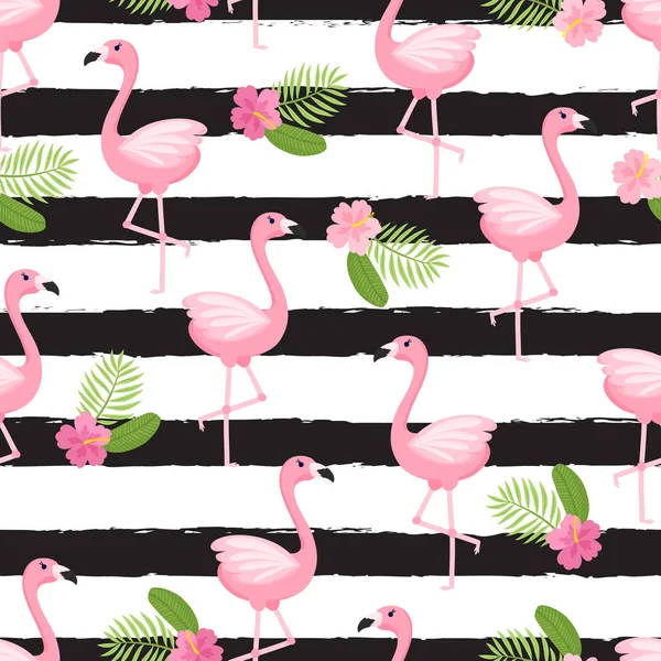 Tropical flamingo pattern — Stock Vector