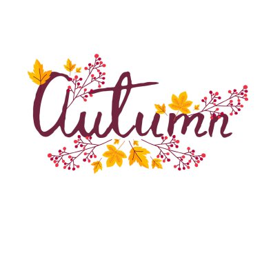 Sonbahar elle çizilmiş yazı