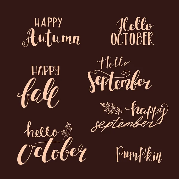 Sonbahar elle çizilmiş yazı