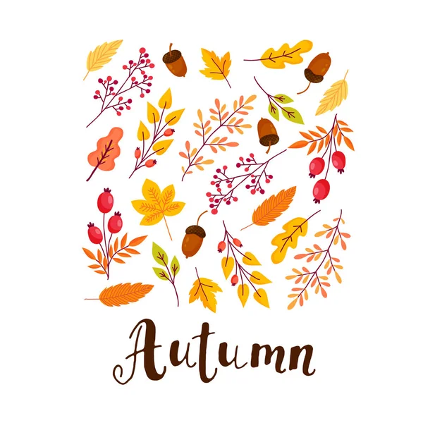 Tarjeta de felicitación de otoño — Archivo Imágenes Vectoriales