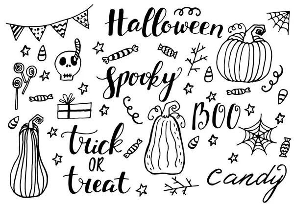 Dibujos animados Halloween set vector — Vector de stock