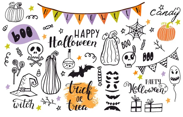 Cartoon Halloween set vector — Stock Vector