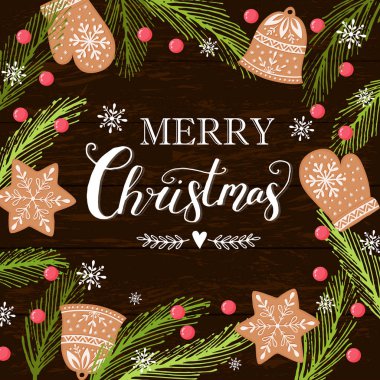 gingerbread ile tebrik kartı