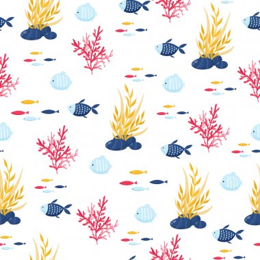 Balık karikatür seamless modeli