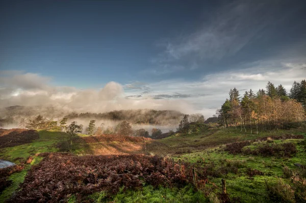 Tarn Jak Pobliżu Hawkshead Lake District National Park Anglia Piękny — Zdjęcie stockowe