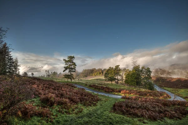 Tarn Jak Pobliżu Hawkshead Lake District National Park Anglia Piękny — Zdjęcie stockowe