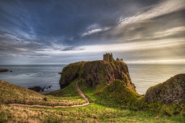 İskoçya 'daki Dunnottar Kalesi. Aberdeen yakınlarında - Birleşik Krallık