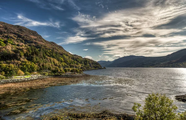 Panoramic view from Eilean Donan Castle in the Scottish highland — ストック写真