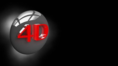 3d illüstrasyonda 4d düğmesi