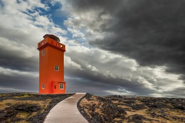 Svortuloft Lighthouse in Snaefellsnes National Park, Iceland.