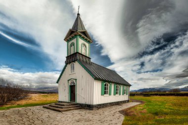 Small Church in Thingvellir national park - Iceland.- clipart