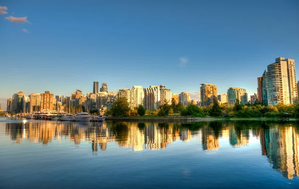 Panoramica Della Città Vancouver Tramonto Canada — Foto Stock