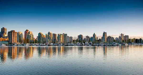 Panorama Der Stadt Vancouver Bei Sonnenuntergang Kanada — Stockfoto