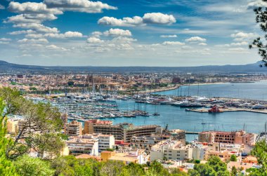 Palma de Mallorca Limanı 'ndan Panoramica - İspanya