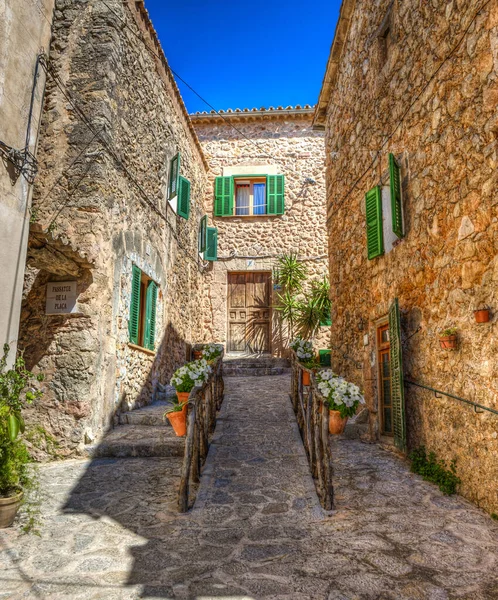 Typische Straßen Der Stadt Valldemossa Palma Mallorca — Stockfoto