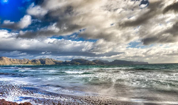 Praia Pollensa Inverno Palma Maiorca Espanha — Fotografia de Stock