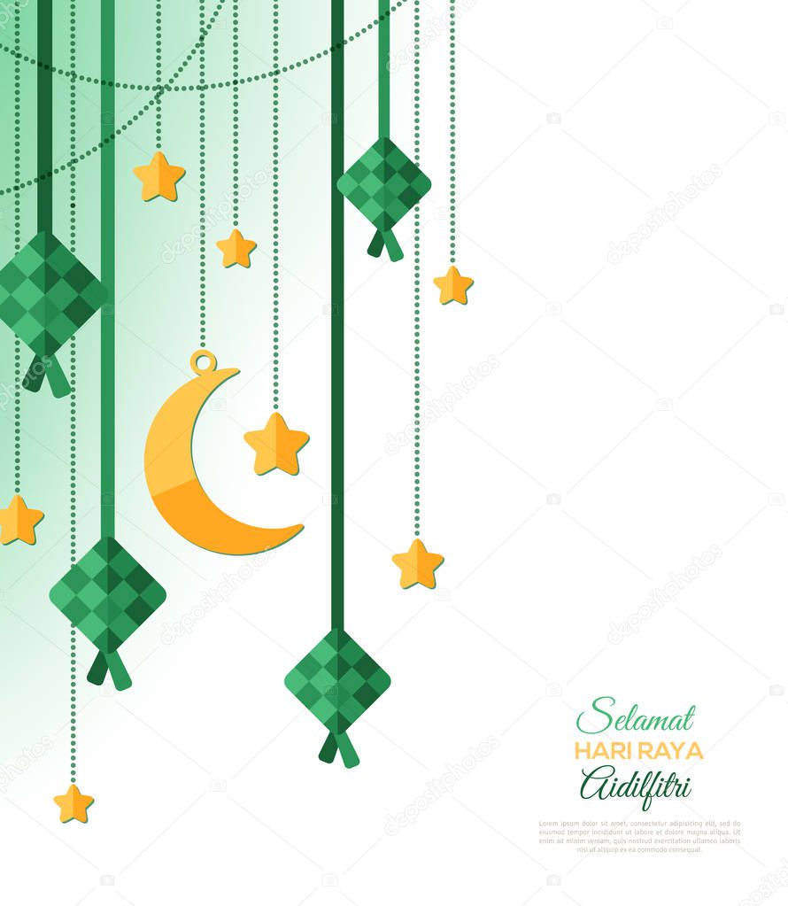 Selamat Hari Raya Aidilfitri greeting card — Stock Vector ...
