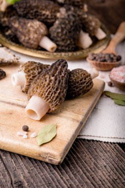 Taze morchella conica, mevsimlik mantarlar