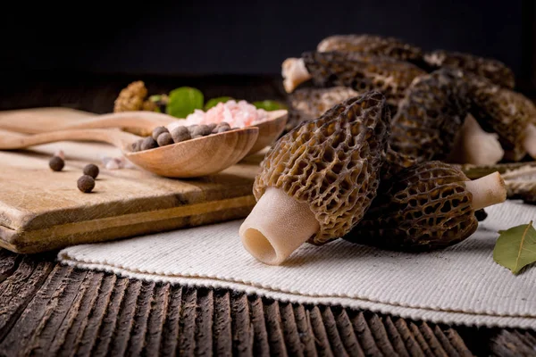 Taze morchella conica, mevsimlik mantarlar — Stok fotoğraf